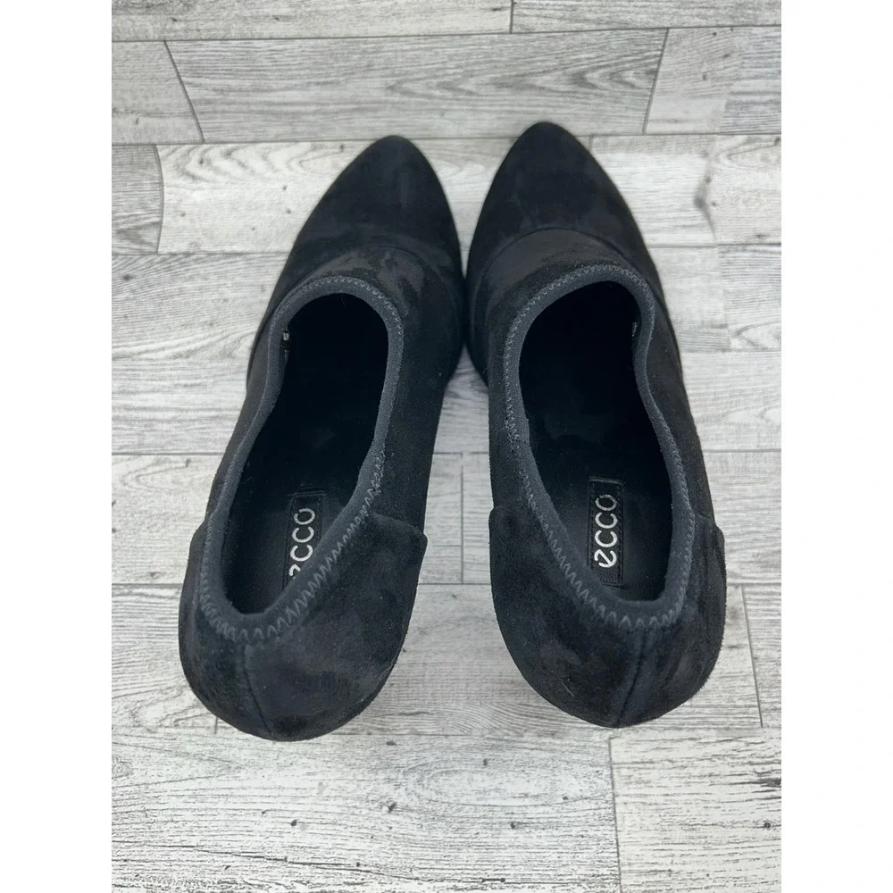 ECCO Shape 75 Black Suede‎ Pointed Toe Ankle Boots Women Sz EU 40 US 9-9.5